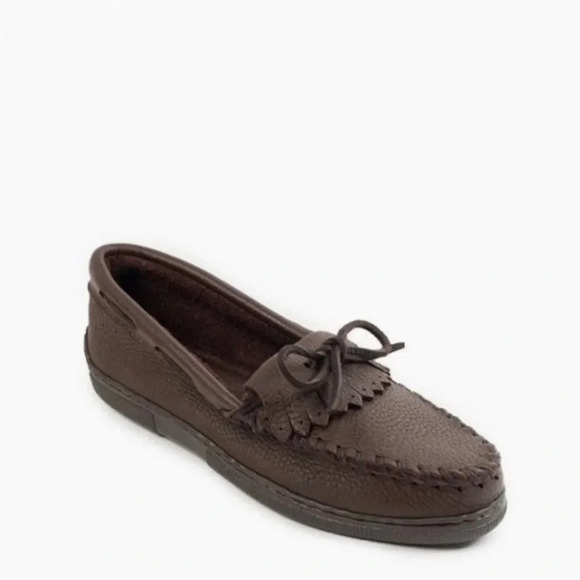 Minnetonka Mocasin Moosehide Kilty Brown Leather - Picture 1 of 10